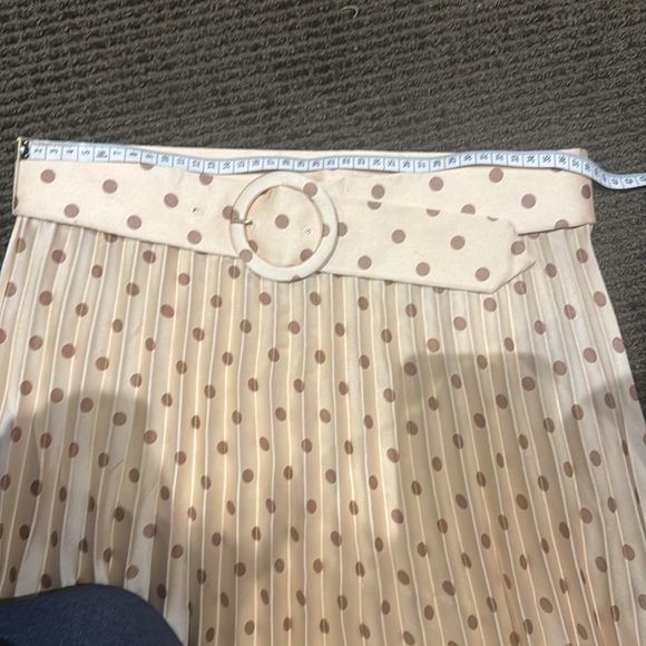 Pre-Owned SANDRO PARIS JAUNE pleated maxi skirt polka dot in yellow size 3 - Picture 4 of 5